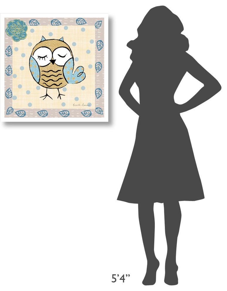"Whimsy Owls IV" Digital Paper Print by Farida Zaman, 26"x26"