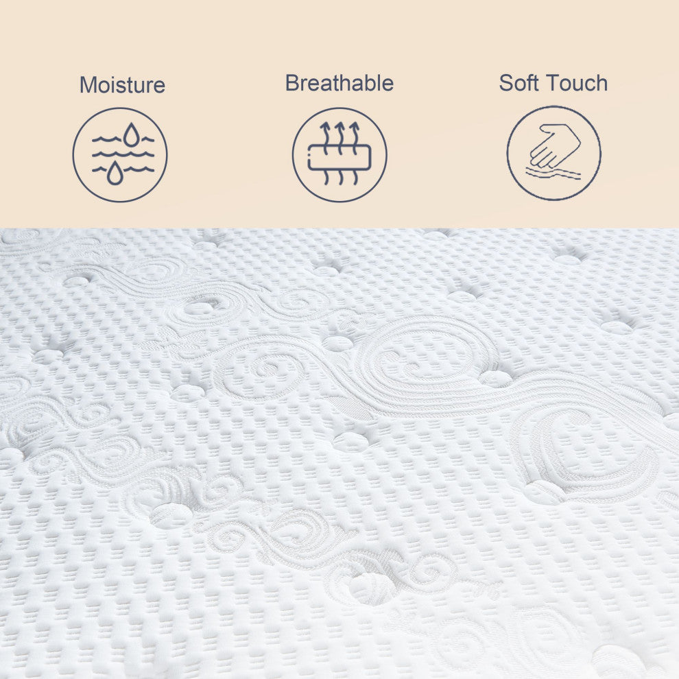 Comfortable 12" Plush Memory Foam Euro Top Hybrid Quilted-Top Mattress, Full
