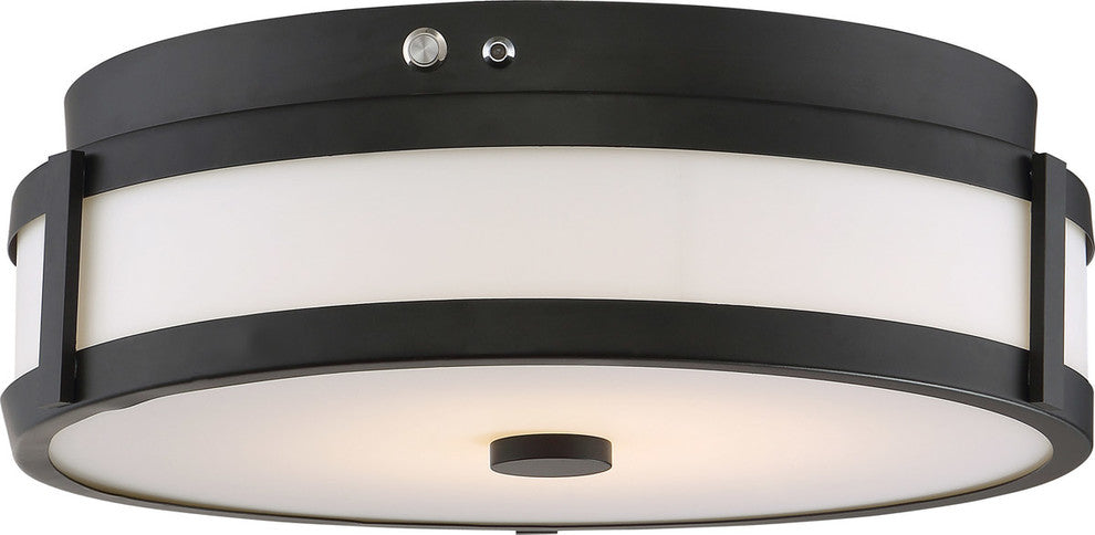 Nuvo LED Emergency Lighting EMR Flush Ceiling Fixture, Aged Bronze