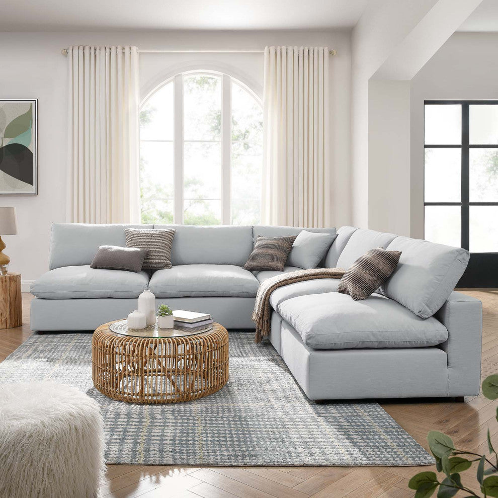 Modular Sectional Deep Sofa Set, Gray, Fabric, Modern, Lounge Hospitality