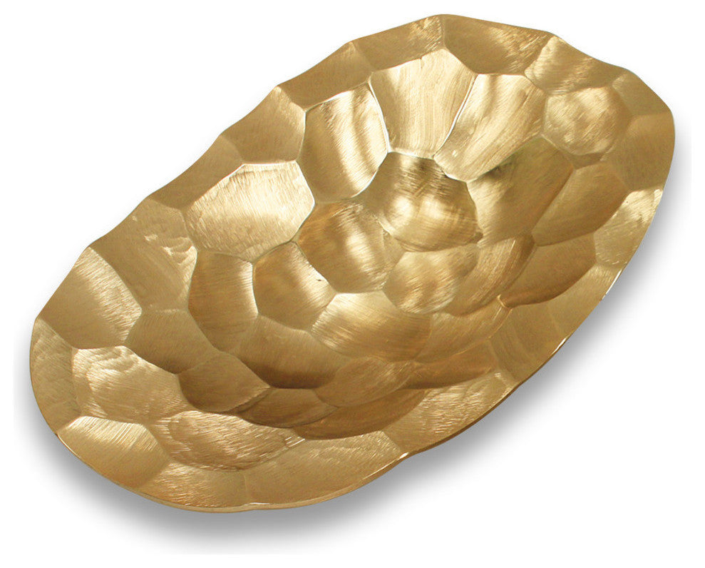 Pounded Metal Tray, Gold