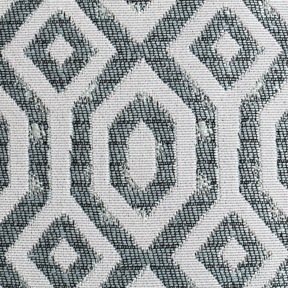 Zuma Teal 18" x 18" x 18" Teal and Ivory Pouf