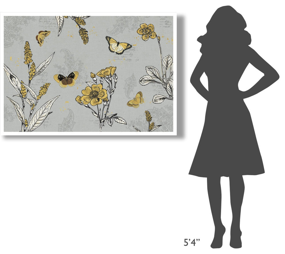"Harvest Fields I Gray" Digital Paper Print by Katie Pertiet, 50"x34"