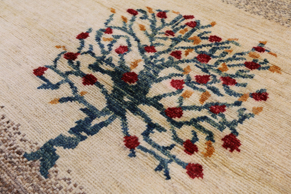 5' 3" X 7' 9" Handmade Tribal Persian Gabbeh Wool Rug - Q12422