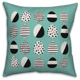 Retro Easter Egg Pattern 20x20 Throw Pillow Cover