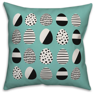 Retro Easter Egg Pattern 20x20 Throw Pillow Cover