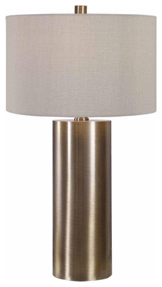Uttermost 26384-1 Taria 32" Tall Column Table Lamp - Antiqued Brushed Brass