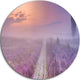 Path Through Blooming Field, Seascape Large Disc Metal Wall Art, 11"
