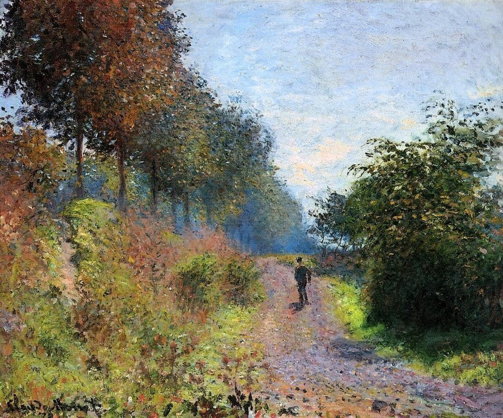 Claude Oscar Monet The Sheltered Path, Gallery Wrapped Canvas Print, 20"x25"