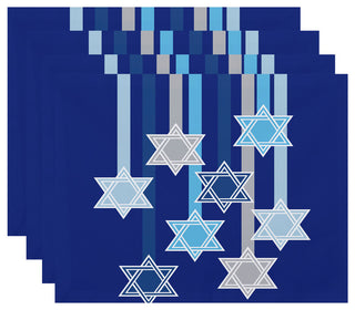 Shooting Stars, Geometric Print Placemat, Royal Blue (Set of 4), 18 x 14"