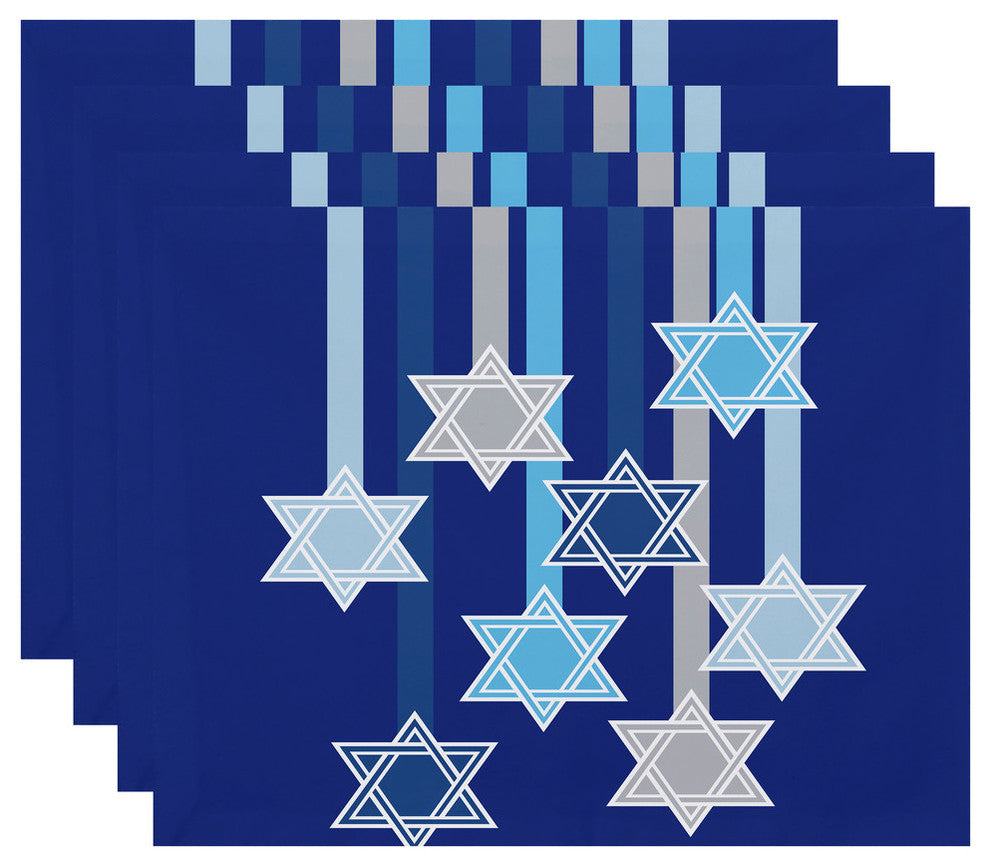 Shooting Stars, Geometric Print Placemat, Royal Blue (Set of 4), 18 x 14"