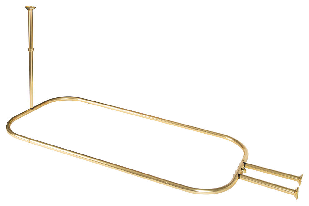 Utopia Alley Rustproof Aluminum Hoop Shower Rod With Ceiling Support for Clawfoo