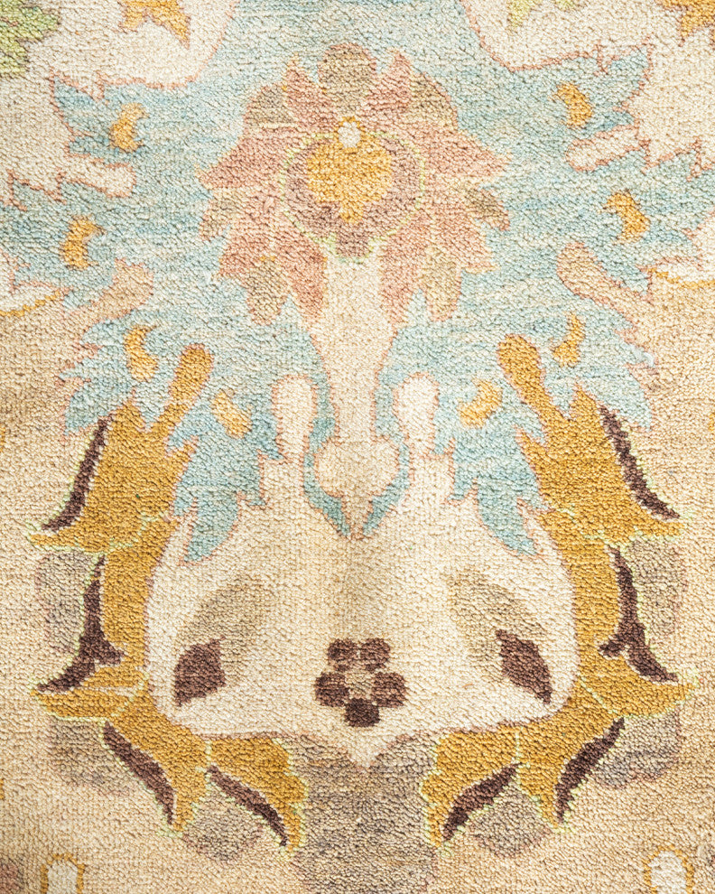 Eclectic, One-of-a-Kind Hand-Knotted Area Rug Ivory, 10' 2" x 17' 9"