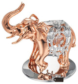 Rose Gold and Silver Color Crystal Studded Elephant Ornament