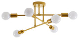 Braylon 6 Light 22.83' Diamter Gold Flushmount Mount Ceiling Fixture