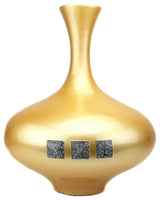 Ravello Ceramic Vase Glazed Yellow with Eggshell Insets