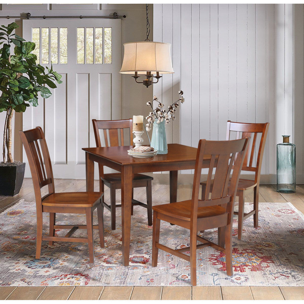 36" x 36" Dining Table with 4 San Remo Splatback Chairs