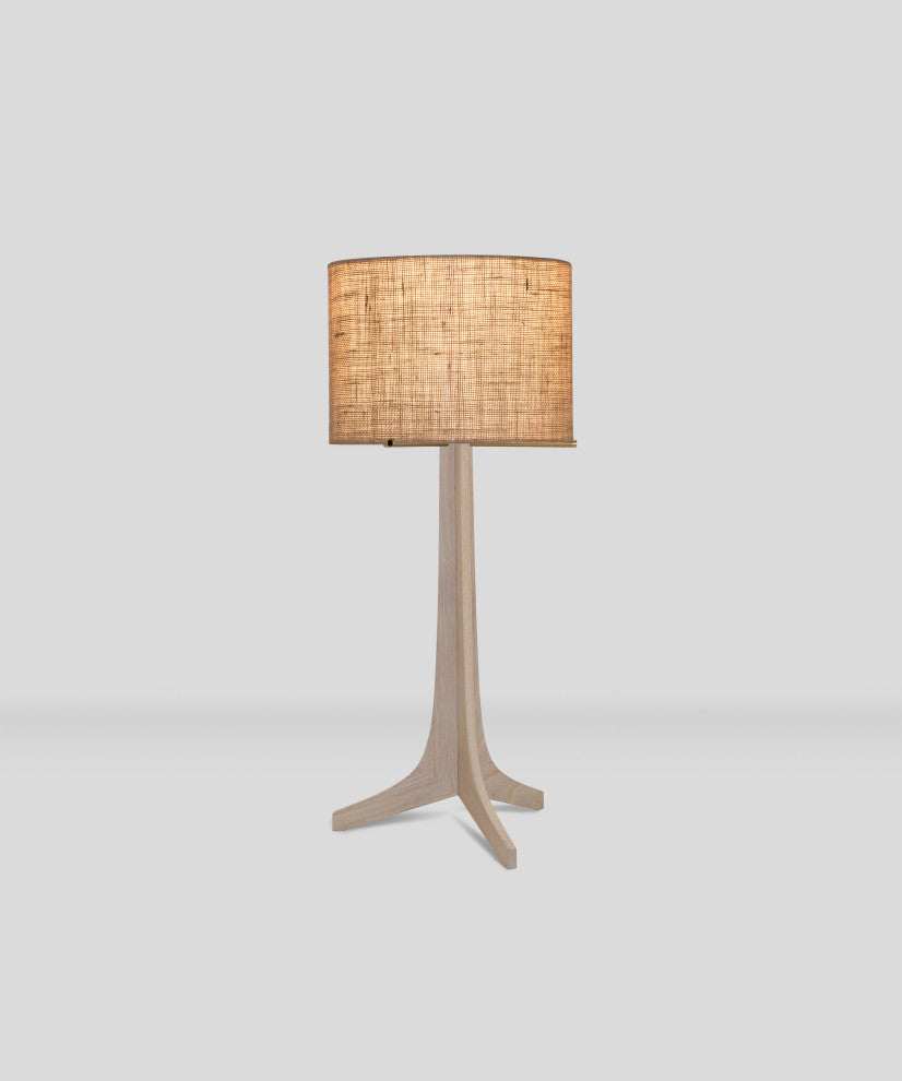 Nauta Table Lamp, Brushed Brass Burlap Shade