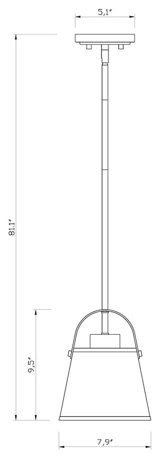 Z-LITE 1-Light Pendant, Matte Black