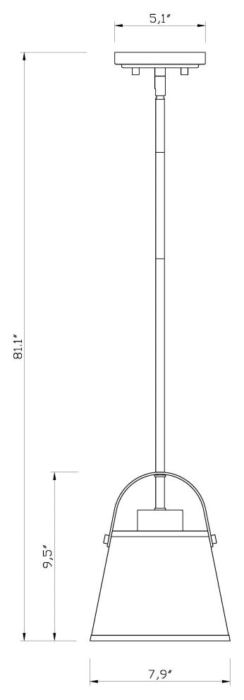 Z-LITE 1-Light Pendant, Matte Black