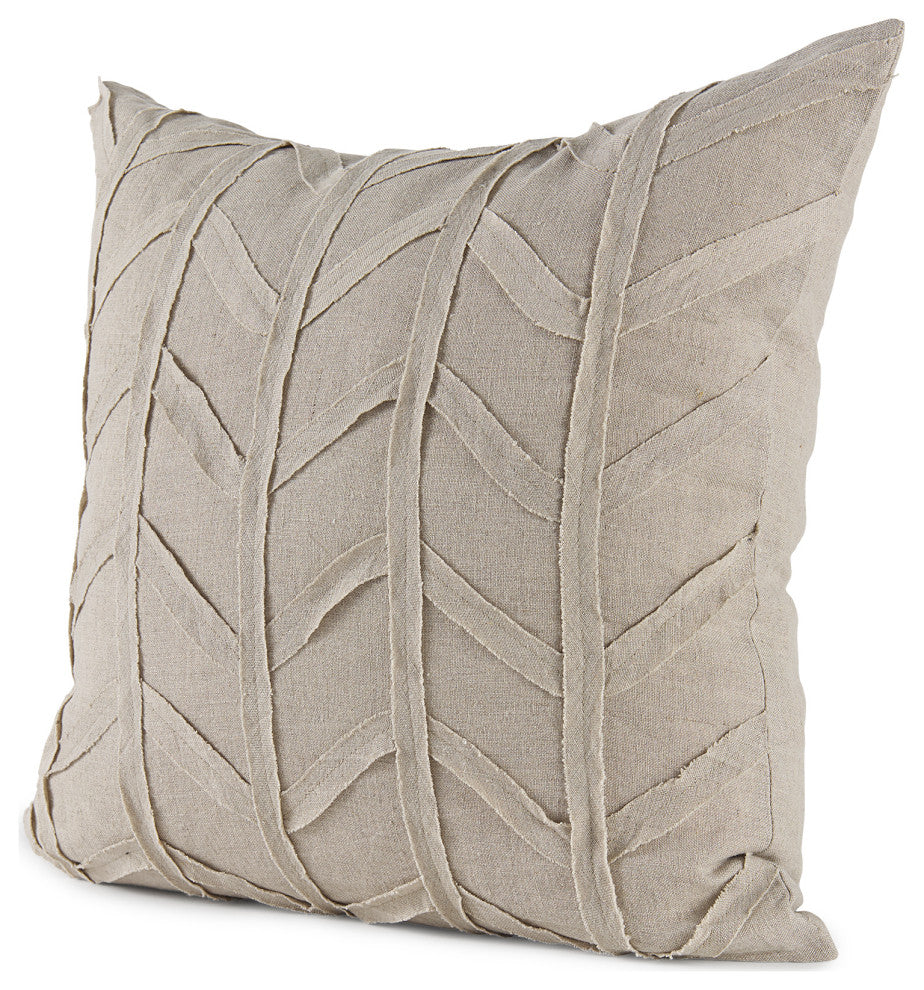 Mercana "Ivivva" 20x20 Beige Fabric Textured Decorative Pillow Cover