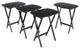 Chandler 4-Pc Single Snack Tables, Curved Oversize Top, Espresso