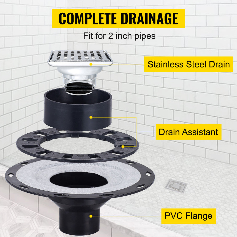 VEVOR Shower Curb Kit Watertight Shower Pan, 38x60 Inch