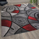 Jubilee Collection Modern Abstract Pattern Area Rug, Red, 8' X 10'