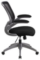 Mid-Back Black Mesh Swivel Task Chair With Gray Frame