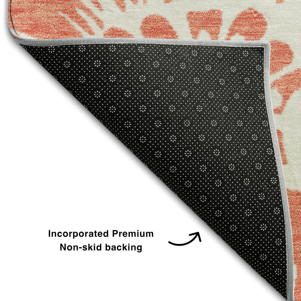 Premium Machine Washable Mayfield AMF551 Salmon 9' x 12' Rug