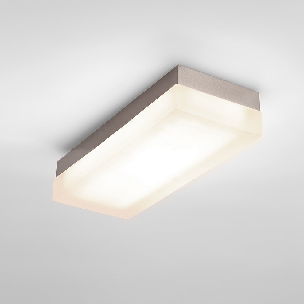 WAC Lighting Dice 14" Rectangular LED Warm White Flush Mount, Brushed Nickel