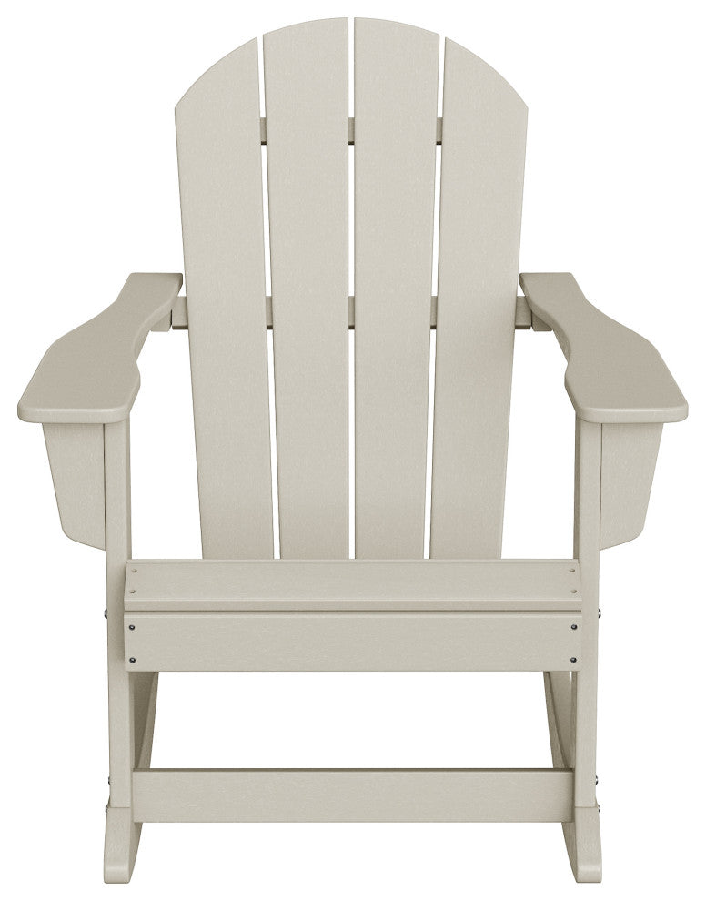 WestinTrends Outdoor Patio Adirondack Rocking Chair Lounger, Porch Rocker, Sand
