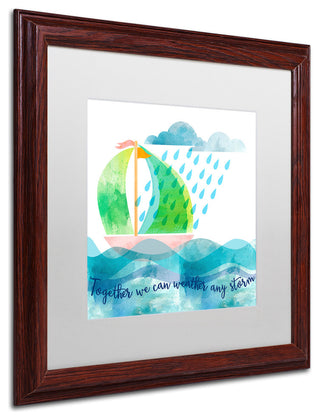 Lisa Powell Braun 'Weather Any Storm' Art, Wood Frame, White Mat, 16x16