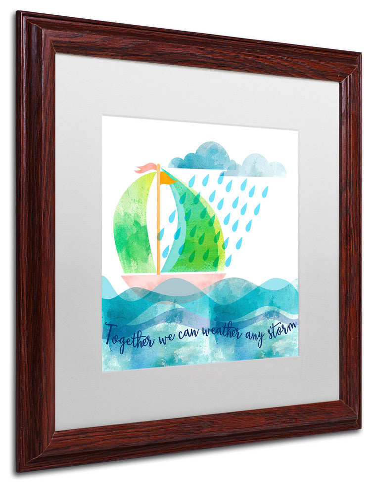 Lisa Powell Braun 'Weather Any Storm' Art, Wood Frame, White Mat, 16x16