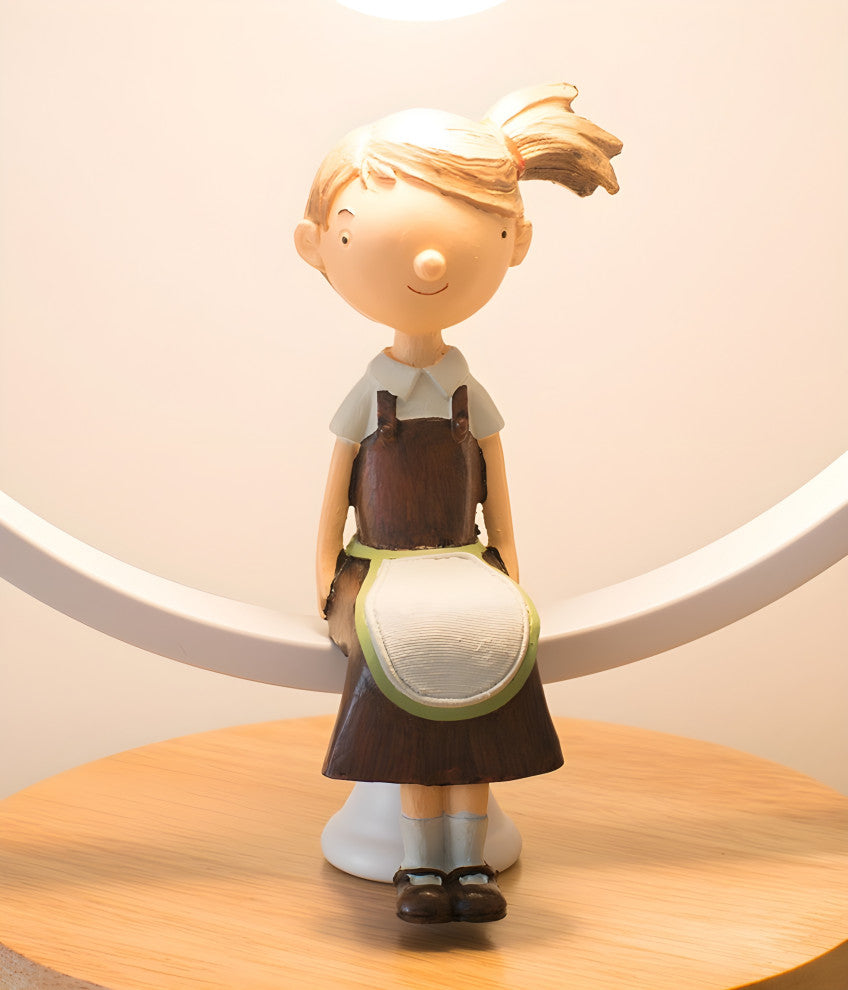 Le Brassus | Creative LED Night Light Fixture with a Figurine, White, Boy
