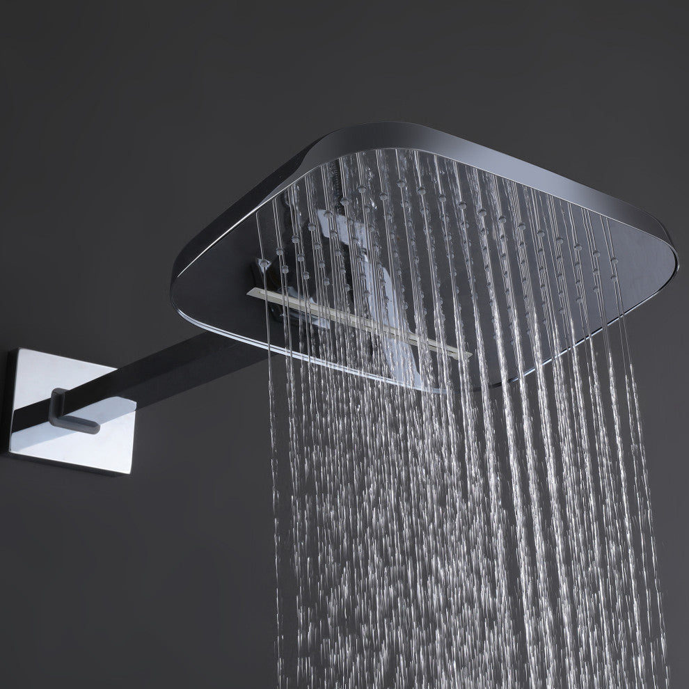Thermostatic Rain Shower System with Hand Shower-Includes Rough-in Valve, Chrome