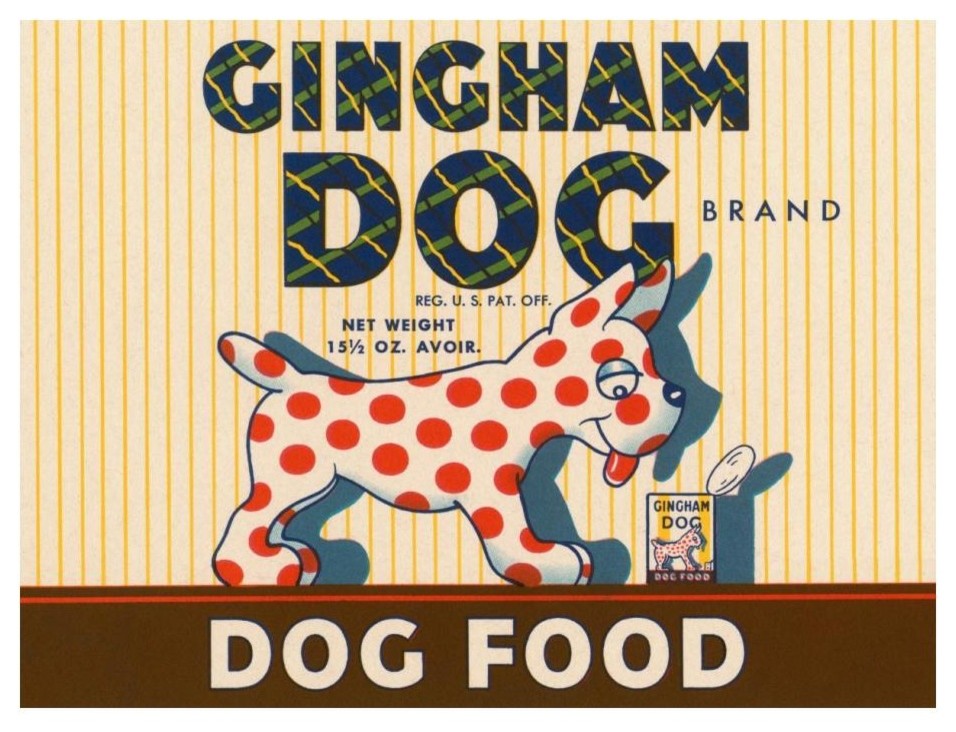 "Gingham Dog" Digital Paper Print by Retrolabel, 24"x19"