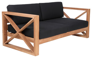 Anguilla Waterproof Fabric Upholstered Outdoor Sofa, Black