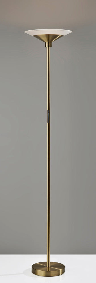 Solar LED Torchiere- Antique Brass