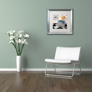 Color Bakery 'Fifties Kitchen I' Art, Silver Frame, White Matte, 16"x16"