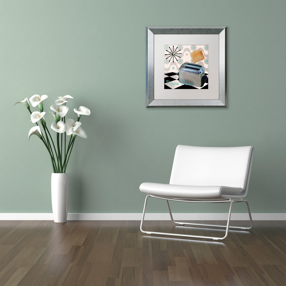 Color Bakery 'Fifties Kitchen I' Art, Silver Frame, White Matte, 16"x16"