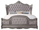 Acme Ausonia Eastern King Bed Antique Platinum Finish