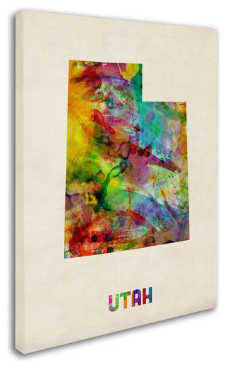 'Utah Map' Canvas Art by Michael Tompsett