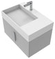 CastelloUSA Amazon 30" Left Wall Mounted Bathroom Vanity Set, Gray, White Top, Chrome Handles