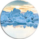 Icebergs In Glacier Lagoon, Seashore Disc Metal Wall Art, 11"