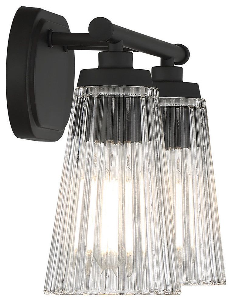 Chantilly 2-Light Bathroom Vanity Light, Matte Black