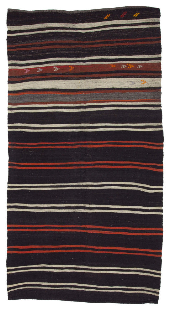 Rug N Carpet - Handmade Anatolian 5' 6'' x 10' 5'' Vintage Goat Hair Kilim Rug