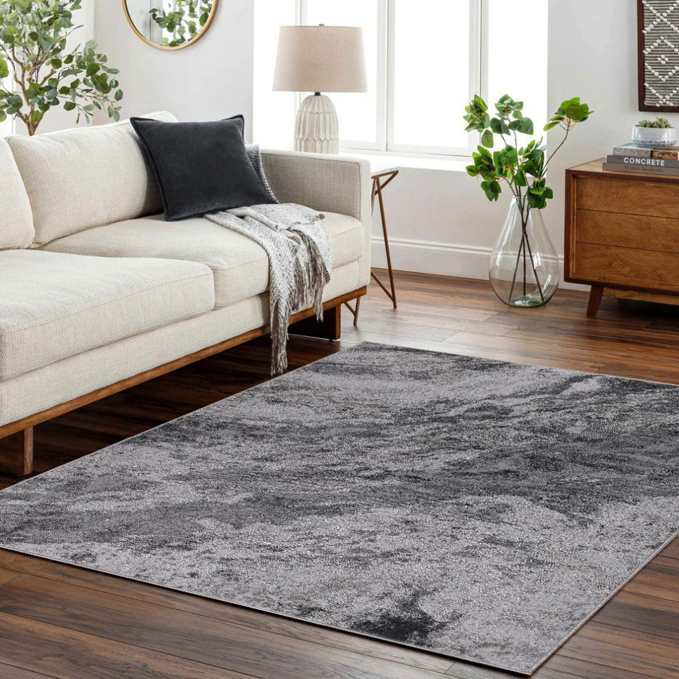 High-Low Hayes Gray/Charcoal Rug, Gray, 10'x14'