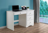 Essentials Writing Desk with Four Drawers, White