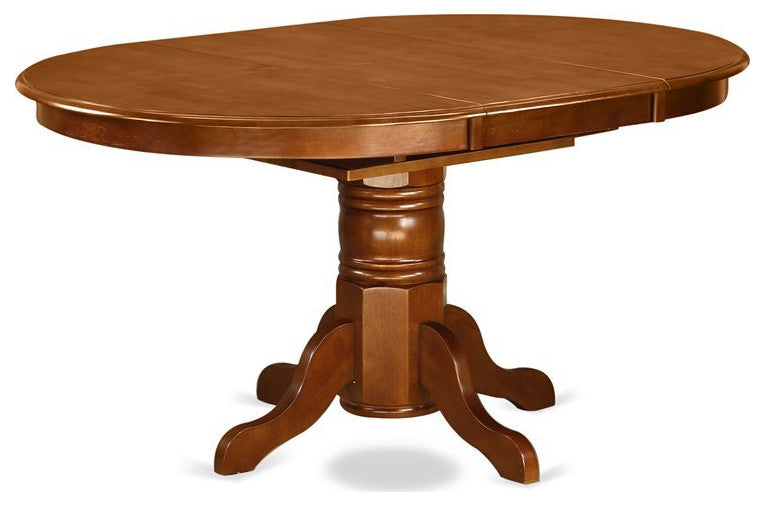 East West Furniture Avon 5-piece Wood Table and Dining Chair Set in Saddle Brown